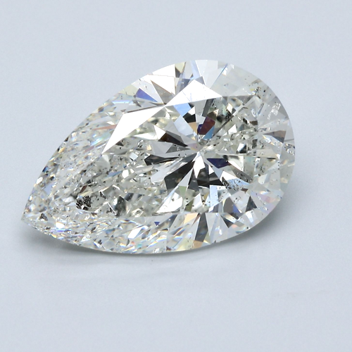 7.08 carat H-SI2 Natūralus Pear Deimantas (1)