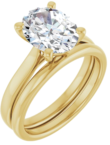 Sužadėtuvių Žiedas „Solitaire“ 750 Geltonojo Aukso Oval 10mm x 8mm (6)