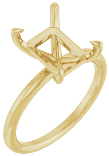 Sužadėtuvių Žiedas „Claw-Prong Solitaire“ 14k yellow gold Emerald 10mm x 8mm (1)