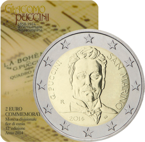 2014 San Marinas Pučini 2 eurų moneta (1)