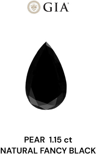 1.15 carat Fancy Black-VVS2 Natūralus Pear Deimantas (1)