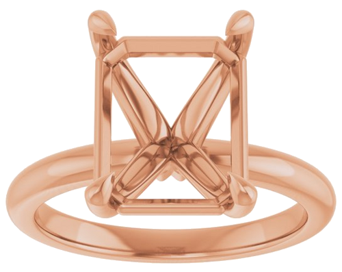 Sužadėtuvių Žiedas „Claw-Prong“ 14k rose gold Emerald 11mm x 9mm (3)