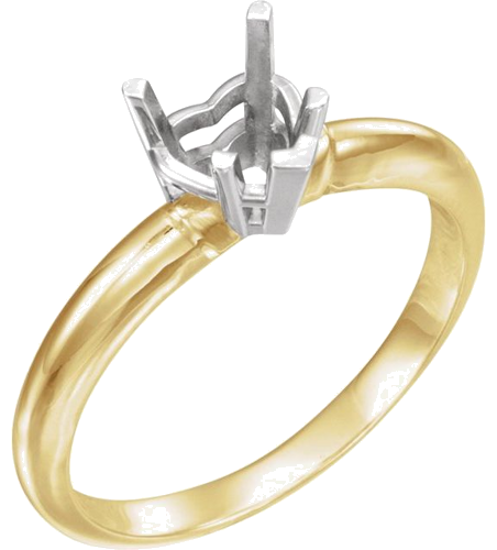 Sužadėtuvių Žiedas „Solitaire“ 14k yellow/white gold Heart 6mm (1)