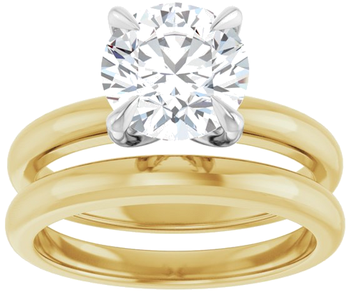 Sužadėtuvių Žiedas „Solitaire“ 585 Baltojo Ir Geltonojo Aukso Round 8mm (8)