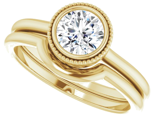 14K Yellow 5.8 mm Round Engagement Ring Mounting (10)
