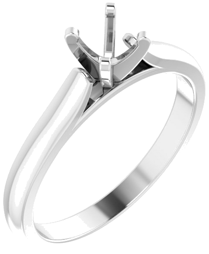 14K White 4.5 mm Round Solitaire Engagement Ring Mounting (1)