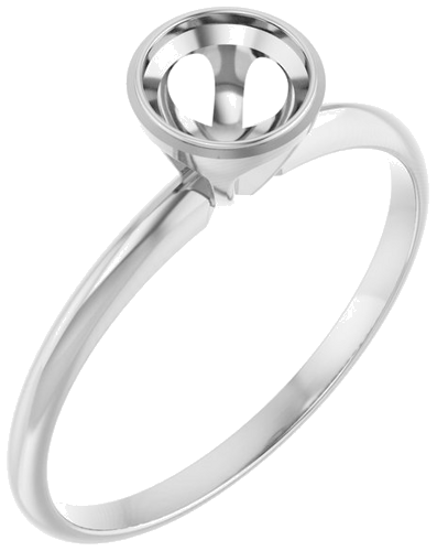 Sužadėtuvių Žiedas „Bezel-Set Solitaire“ 14k white gold Round 5.2mm (1)