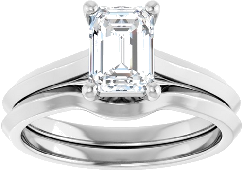 14K White 7x5 mm Emerald Solitaire Engagement Ring Mounting (8)