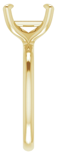 14K Yellow  8x8 mm Square Solitaire Engagement Ring Mounting (4)