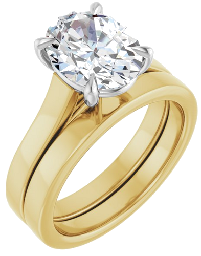 Sužadėtuvių Žiedas „Claw-Prong“ 14k yellow/white gold Oval 10mm x 8mm (6)