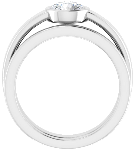 Sužadėtuvių Žiedas „Bezel-Set Solitaire“ 14k white gold Round 6mm (7)