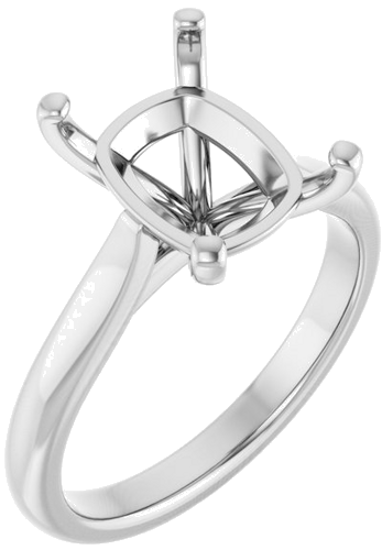 Sužadėtuvių Žiedas 14k white gold Elongated Cushion 11mm x 9mm (1)