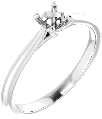 Sužadėtuvių Žiedas „Solitaire“ 585 Baltojo Aukso Round 4.4mm (1)