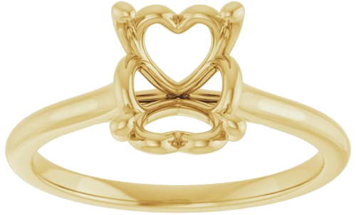 14K Yellow  9x7 mm Oval Solitaire Engagement Ring Mounting (3)