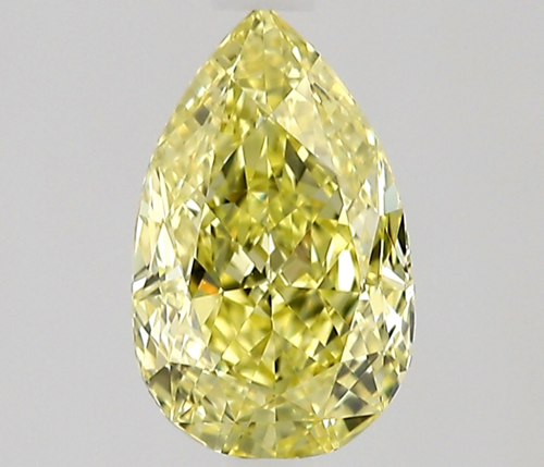 0.7 carat Fancy Intense Yellow-VVS1 Natūralus Pear Deimantas (1)