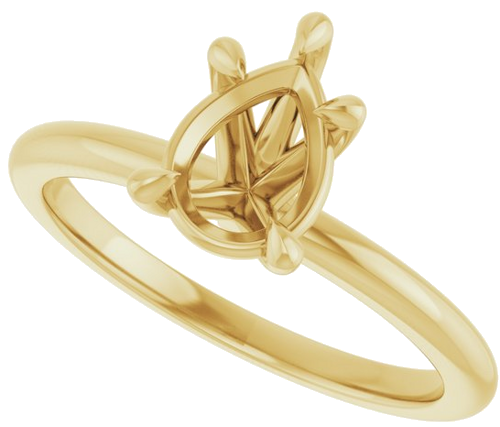 Sužadėtuvių Žiedas „Claw-Prong“ 10k yellow gold Pear 8mm x 6mm (5)