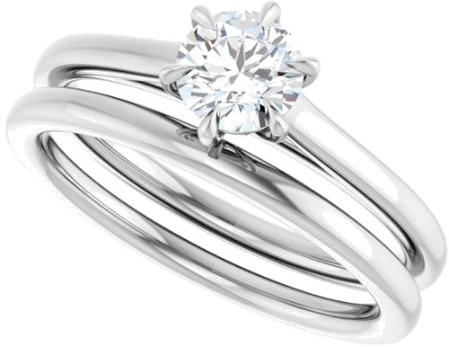 Sužadėtuvių Žiedas „Claw-Pong“ 14k white gold Round 5.2mm (10)