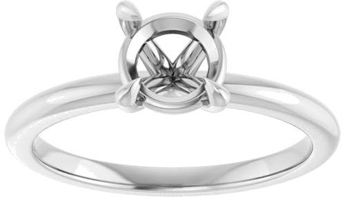 Sužadėtuvių Žiedas 585 Baltojo Aukso Round 6.5mm (3)