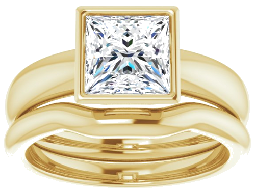 14K Yellow 6.5 mm Square Engagement Ring Mounting (8)