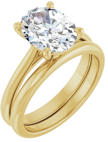 14K Yellow 10x8 mm Oval Solitaire Engagement Ring Mounting (6)