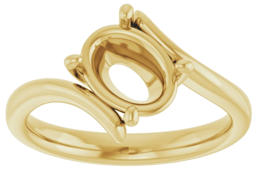 Sužadėtuvių Žiedas „Solitaire Bypass“ 10k yellow gold Oval 9mm x 7mm (3)