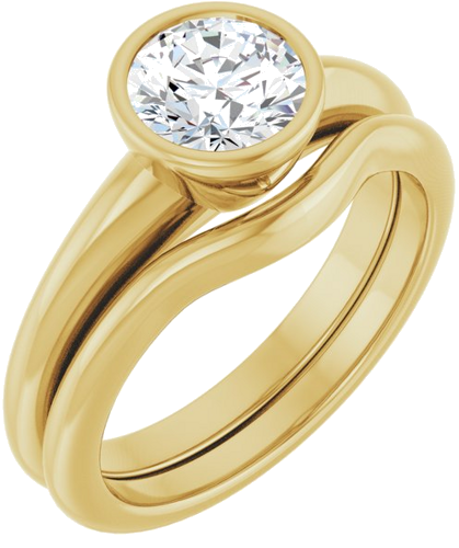 Sužadėtuvių Žiedas „Bezel-Set Solitaire“ 14k yellow gold Round 6.5mm (6)