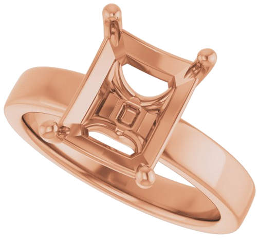 Sužadėtuvių Žiedas „Solitaire“ 14k rose gold Emerald 10mm x 8mm (5)