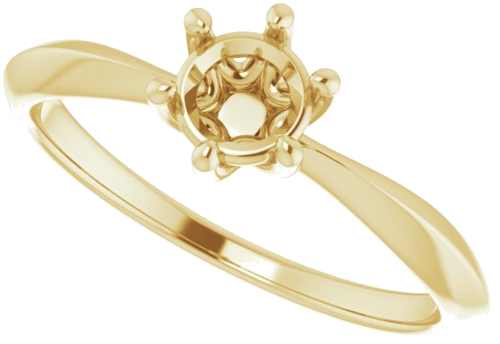 Sužadėtuvių Žiedas „Solitaire“ 14k yellow gold Round 5.2mm (5)