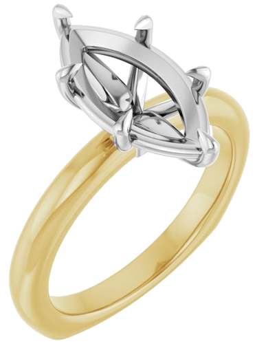 Sužadėtuvių Žiedas „Claw-Prong Euro Shank“ 14k yellow/white gold Marquise 14mm x 7mm (1)