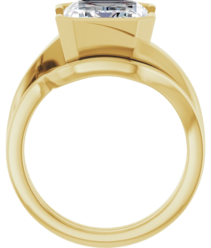 Sužadėtuvių Žiedas „Half-Bezel Solitaire“ 14k yellow gold Emerald 11mm x 9mm (7)