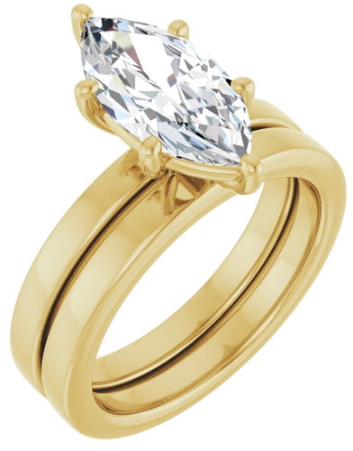Sužadėtuvių Žiedas „Solitaire“ 14k yellow gold Marquise 13mm x 6.5mm (6)