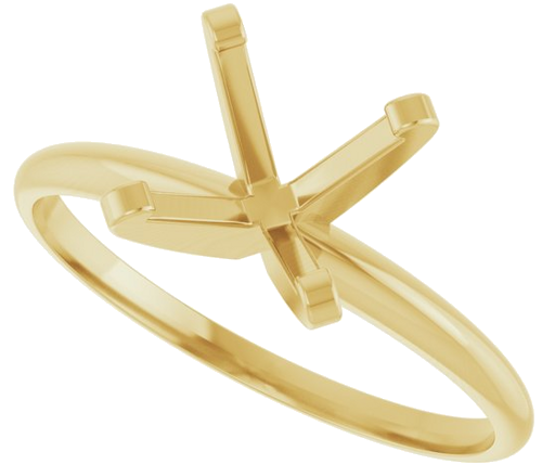 14K Yellow 8 mm Round Ultra-Lightweight Solitaire Engagement Ring Mounting (5)