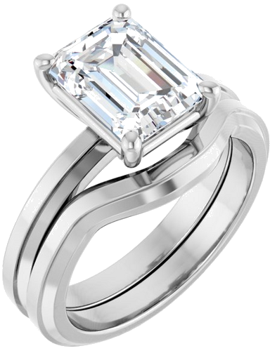 Sužadėtuvių Žiedas „Solitaire“ 950 Platinos Emerald 9mm x 7mm (6)