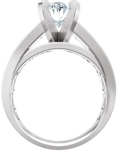 Sužadėtuvių Žiedas „Solitaire Cathedral-Style“ 14k white gold Oval 10mm x 8mm (6)