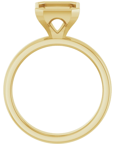 Sužadėtuvių Žiedas „Bezel-Set Solitaire“ 14k yellow gold Emerald 9mm x 7mm (2)