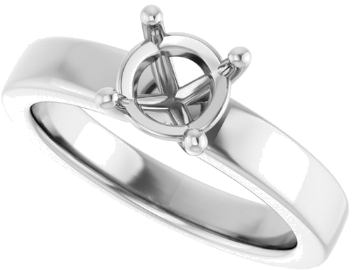 Sužadėtuvių Žiedas „Solitaire“ 950 Platinos Round 6.5mm (5)