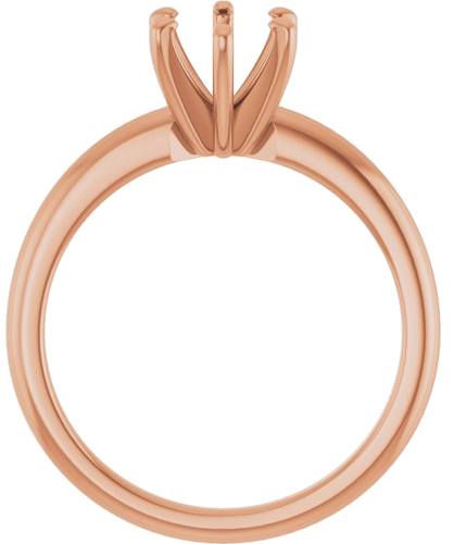 18K Rose  8x6 mm Oval Solitaire Engagement Ring Mounting (2)