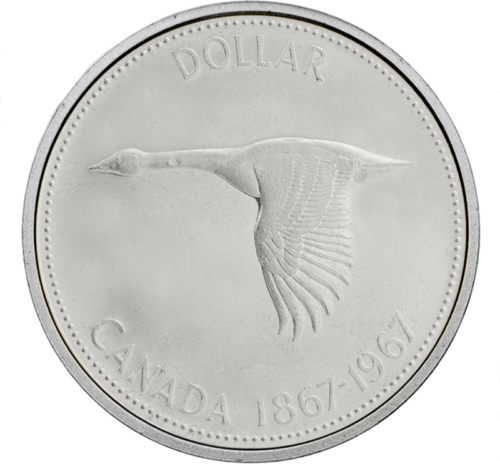 1 doleris 1967 Kanada Elžbieta II Konfederacija sidabrinė moneta (1)