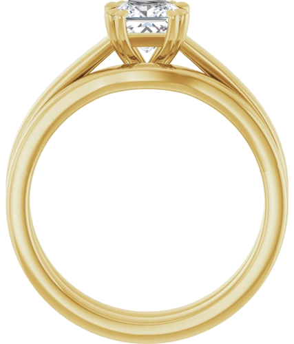 Sužadėtuvių Žiedas „Double Claw-Prong Solitaire“ 14k yellow gold Square 5mm (7)