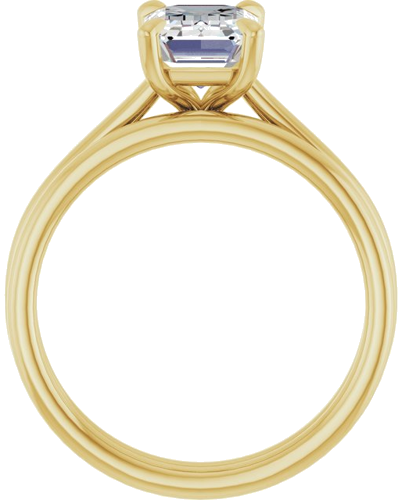 14K Yellow  8x6 mm Emerald Solitaire Engagement Ring Mounting (7)