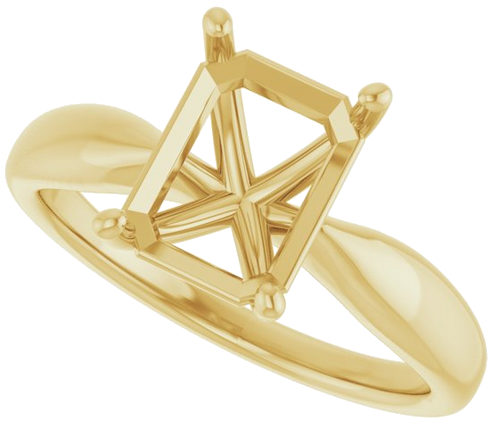 Sužadėtuvių Žiedas 14k yellow gold Emerald 9mm x 7mm (5)
