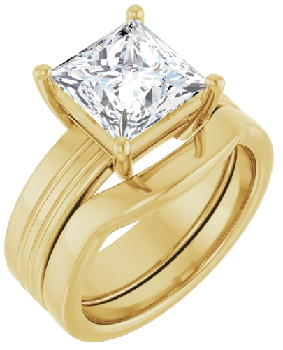Sužadėtuvių Žiedas „Solitaire“ 14k yellow gold Square 8mm (6)