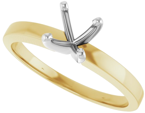 14K Yellow   White 5.4-5.7 mm Round 4-Prong Solitaire Ring Mounting (5)
