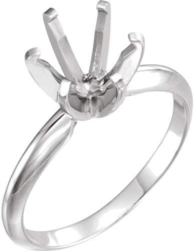 Sužadėtuvių Žiedas „Pre-Notched Solitaire“ 585 Baltojo Aukso Round 7.8mm x 8.6mm (1)