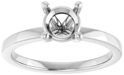 Sužadėtuvių Žiedas „Solitaire“ 14k white gold Round 6.5mm (3)