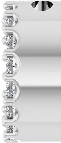 Pakabukas „Halo-Style“ 585 Baltojo Aukso Round 6mm (3)