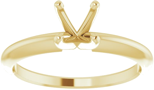 Sužadėtuvių Žiedas „Solitaire“ 585 Geltonojo Aukso Round 5.7mm x 6mm (3)