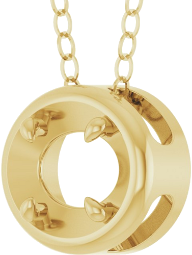 Pakabukas „Solitaire Slide“ 14k yellow gold Oval 8mm x 6mm (2)