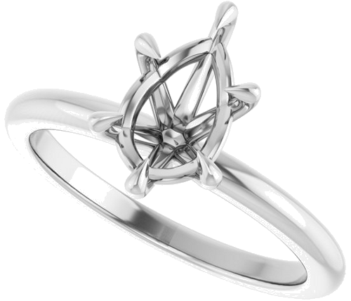 Sužadėtuvių Žiedas „Solitaire“ 14k white gold Pear 9mm x 6mm (5)