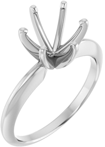 Platinum 7.8-8.6 mm Round 6-Prong Comfort-Fit Solitaire Ring Mounting (1)